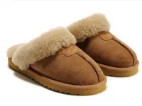 High Quality Winter Warm Genuine Leather Suede Cotton Slippers Men Women Cow-Split Slipper Boots Snow Boot Designer Indoor Cotton Slippers