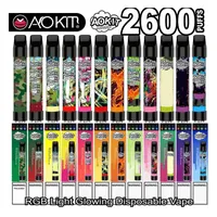 Authentische Aokit Lux-Einweg-Pod-Gerät Kit Light Edition 2600 Puffs 1350mAh Batterie 8,5ml Vorgefüllt RGB Light Vape Pen Original