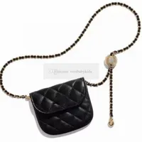 Luxury Big Girls Diamond lattice Handbags women metal chain PU Leather Waist bag Lady style Crossbody lipstick Bags A7338