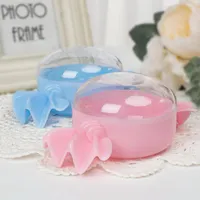 Gift Wrap Cartoon Creative Candy Box Round Transparent Plastic Container DIY Wedding Baby Shower Storage Party Supplies