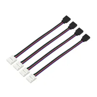 5pcs / lot LED Connecteur de bande LED 4pin Board PCB 10mm à 4 broches Câble de connexion femelle pour bandes lumineuses RVB