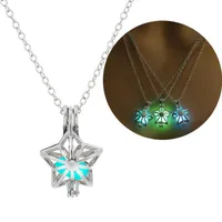 Naszyjniki wisiorek Moda Design Luminous Star Charm Naszyjnik w kształcie światła w nocy dla kobiet dziewczyny biżuteria Hallowmas