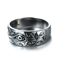 Mens ring rostfritt stål mode ny produkt cthulhu onda ögon ring monster skräck ring coola smycken