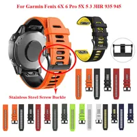Jker 26 22mm Quickfit Watchband -riem voor Garmin Fenix ​​6 Pro Silicone EasyFit polsband voor Fenix ​​6x 5x plus 3 3 uur Watch H0915