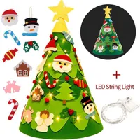 Handgefertigter DIY-Filz-Weihnachtsbaum mit String-Lichter Weihnachten-Dekoration Anhänger starke festliche Atmosphäre