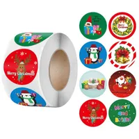 6 st 500 stks Merry Christmas Stickers Santa Claus Elk Cartoon Gift Card Kerst Geschenken Doos Afdichting Label DIY Decor Sticker Nieuwjaar 2022 Y1126