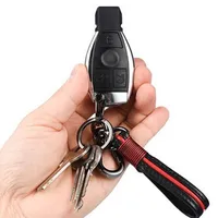 Nyckelringar LUXRUY CAR Keychain Handvävda läder Män Kvinnor Key Ringar Hållare Väska Hängsmycke Styling Stuff Tillbehör Partihandel