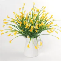 Dekoratif Çiçekler Çelenk Bir Demet Yapay Plastik Calla Lilyum Ile Düğün Parti Ev Dekorasyon Açık Bahçe Sahte Çiçek