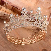 Vintage Big tiara de noiva Princess Full Circle s Queen Crown Wedding Bridal Hair Jewelry Bride Accessories Diadem XH 220125