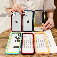 Dual Color Clear Phone Cases Ultra Thin Acrylic Back Cover Transparent Protector for iPhone 13 13pro max 12 12pro 11 11pro X XR Xs Max 7 7p 8plus