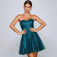 Glitter A Line Homecoming Dresses 2022 Sweetheart Lace Up Sexy Backless Bride Party Birthday Gowns Short/Mini Prom Yong Girls&#039; Wear
