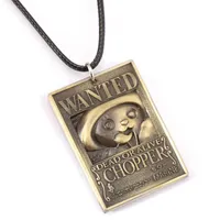 Pendant Necklaces ONE PIECE Wanted Poster Necklace Chopper Warrant Friendship Men Women Anime Jewelry Choker Accessories YS11444
