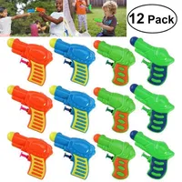 12 unids pistola de agua juguetes de agua de plástico chorro de agua para niños regadero juego fiesta de arena de playa al aire libre (color al azar) 210803