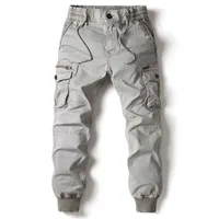 Kargo Pantolon Erkekler Koşu Rahat Pamuk Tam Boy Askeri Erkek Streetwear İş Taktik Eşofman Pantolon Artı Boyutu 220218