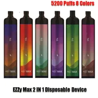 Ezzy Max 2 en 1 Commutateur de périphérique E-Cigarettes jetable 5200 Puffs 400mAh Batterie rechargeable 15ml Cartouche de poterie préremplie POD Prérigée Pol VS AIRA56