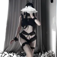 Mignon GRLS Lolita Anime Cosplay Cosplay Costume Sous-vêtements Sous-vêtements Tenue de ménage Chaton Uniformes Play Fille Cat Fille Kawaii Lingerie Ensemble Sous-gorge