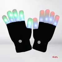 Maschere da festa Led Gloves Glowing Gloves Bambini Adulto Light Up Giocattoli Rave Finger Lights 3 Colori 6 Modalità Flashing Compleanno per ragazzi Girls1