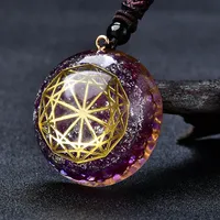 Púrpura Orgone Eye Energy Generator Colgante Collar Cristal Chakra Gold Ormus Regalo