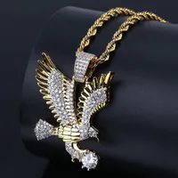 Pendant Necklaces Hip Hop Steampunk Fashion Men&#039;s Nacklace 2021 Jewelry Man Gold Plate Electroplate Micro-zircon Eagle Gothic Choker Chain