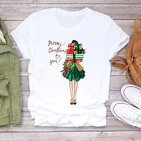 T-shirt Femme 2021 Maman Cadeau de Noël Imprimer Été Casual Top Top tees Dessin animé Harajuku Femme à manches courtes Tshirt Hip-Hop Vêtements femme