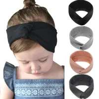 Hair Accessories 2022 Solid Color Baby Headband Girls Twisted Top Knot Elastic Turban Hairband Kids Haarband Girl Head Wrap