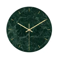 현대 벽 시계 UV 인쇄 어두운 녹색 대리석 곡물 장식 벽 시계 아크릴 시계 Office X0705에 대 한 배터리없이