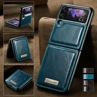 Fashion luxury crazy horse case for Samsung Galaxy Z Flip 3 5G Cover Anti-knock luxury leather Cases for Flip3