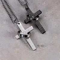 Pendant Necklaces Retro Jesus Cross Necklace For Women Fashion Vintage Christian Chain Long Couple Men Jewlery Gifts
