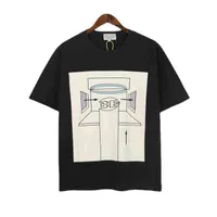 22SS Геометрический рисунок Кастефон T-рубашка Мужчины Женщины ЕС Размер 100% Хлопковый Оспенненный Top Tees Мода Лето Гранж Одежда Крошечная SENK G1217