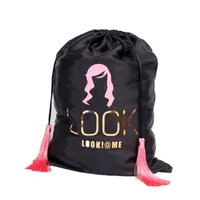Aufbewahrungstaschen 50 teile / los Staub für Schuhe Packung Kosmetik Unterwuchs Haar Satin Tasche Make-Up Custom Logo Verpackung