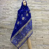 Bufandas Africanas Mujeres Algodón Musulmán Conjunto de Moda Cabezal Net Turban Shawal Soft Female Hijab Wrap Winter BF-180