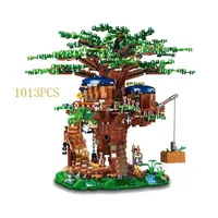1013 + PCS All Seasons Treehouse City Building Blocks Criador Árvore Casa Quarto Tijolos Home Set Kids Crianças Brinquedos DIY Presente Y220214