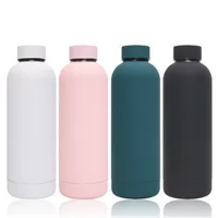 Water Bottle L-73 Sports With Yoga Fitness Cup Frosted Stainless Steel Outdoor Insulation Solid Color Portable