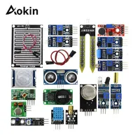 Circuitos Integrados 16 Pçs / Lot Sensor Module Set Kit para Arduino DIY Framboesa PI 3/2 Modelo B 16 tipos de chuva / solo / temperatura