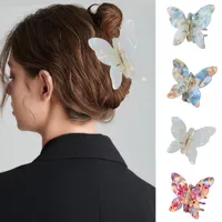 Accessoires pour cheveux 2021 Mode Bow Poêle à cheveux Papillon Clip Vertical Clip Acetate Headdress Coiffe de coiffe pour femmes