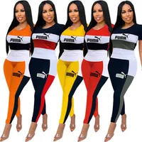 Designer Women Letter Tracksuits Spring Summer Clothing Pullover 2 Piece Sets T-Shirt+Pants Crew Neck Sports Suit Short Sleeve Outfits DHL 2720