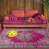 Star Persian Etny Style Tappeto Viola per soggiorno Vintage Carpet Girl Bedroom Bedroom Boemia Geometrica Tappetino Geometry Hallway 210317