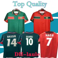 1998 Marocko Retro Soccer Jersey 98 99 Maroc Hadji Bassir Ouakili Neqrouz Abrami Vintage Classic Old Football Shirts
