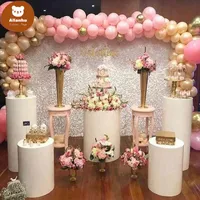 3 stks Ronde Cilinder Voetstuk Display Art Decor Cake Rack Plinths Pillars voor DIY Bruiloft Decoraties Vakantie EF
