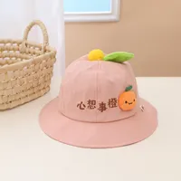Ldslyjr 2022 хлопок фруктовый вышивка ведро шляпа рыбак шляпа открытый путешествие солнечная шапка для детей мальчик и девочка 30
