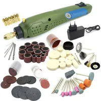 Professionell borrbitar Mini Power Rotary Tool Electric + Slip tillbehör Set för Dremel Gravering Machine Kit-EU-kontakt