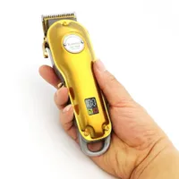 Kemei 1986 All-Metal Barber Professional Play Clipper Electric inalámbrico LCD Trimmer Gold Silver Cutter Cutter Machent Forwer