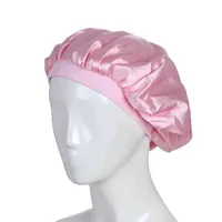 Yeni Yüksek Elastik Geniş Kenar Saten Nightcap Kemoterapi Şapka Saç Kapağı Kubbe Banyo Kapağı