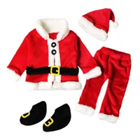 Clothing Sets 4pcs Christmas Baby Santa Claus Clothes Infant Boy Fleece Coat Pants Hat Socks Outfits Xmas Costume Year Girl