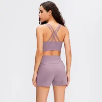 L-2026 Kadın Spor Sutyen Yoga Kıyafetler Seksi Çapraz Kayış Tankı Klasik Lady Iç Çamaşırı Moda Rasing Çıkarılabilir Bardak ile Fitness Yelek Tops