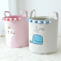 SOI Style Pliant Laundry Toys Basket Storage Barrel Bas Ket Bucket Organizer Organisation 210609