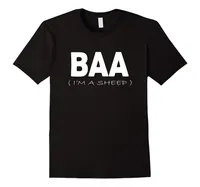 Męskie koszulki Baa Jestem owiec T-shirt Boże Narodzenie Halloween Kostium śmieszne Topy Tee Casual O Neck Hip-Hop Simple Splicing Koszula
