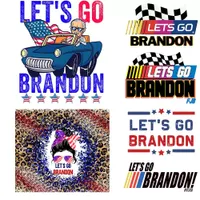 Lets Go Brandon Transfer Sticker Party Favor för tyg Thermo Stickers Värmeöverföring grafiska fläckar för kläder Appliques för kläder