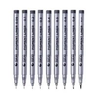 STA 9Pcs Lot Black micron pen Hook Liner sketch markers Drawing Waterproof Art Supplies Manga Comic Handwriting Brush Pen 211104