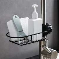 Stainless Steel Kitchen Faucet Holder Adjustbale Sink Caddy Organizer Soap Brush Dishwashing Liquid Drainer Brush Storage Rack 498 R2